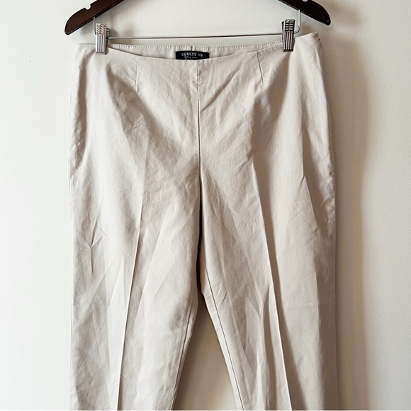 Lafayette 148 Tan Trousers Tapered leg High Rise Ankle Fit Cotton Size 8 - Picture 2 of 9